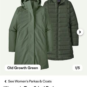 Patagonia Women's Old Growth Green Puffer Jacket